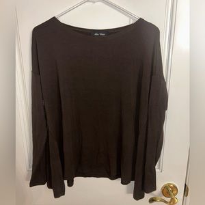 Mia Wear Chocolate Brown Long Sleeve Tunic Size Medium